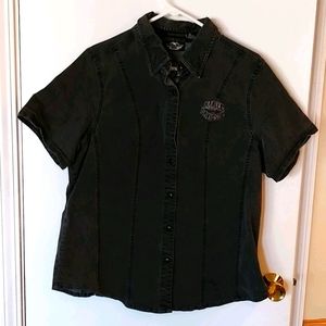 Harley Davidson short sleeve button up shirt